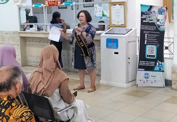 Sosialisasi di Lobby RS Murni Teguh Horas Insani 13 Februari 2024